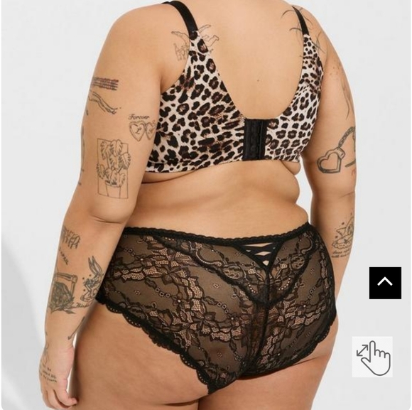 Microfiber Mid Rise Hipster Lace XO Back Panty 1X NWT - Picture 2 of 3